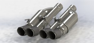 Chevrolet Corvette Performance Exhaust - Rear - Kooks Headers - Axle-Back Valved - Carbon Fiber Tips - `09-`13